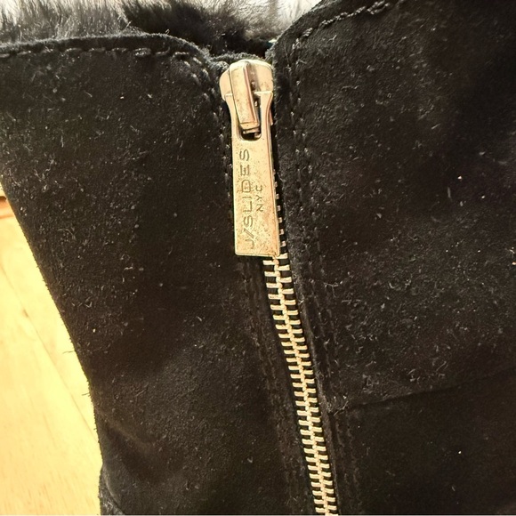 J Slides NYC Waterproof Women's Black Winter Suede Boots Size 7.5 - Picture 9 of 9